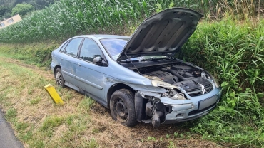 Pijany kierowca rozbił auto koło Nowej Soli. Skończył w rowie