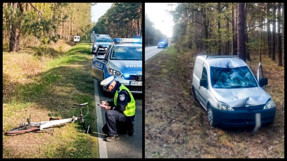 Śmiertelne potrącenie rowerzysty pod Nową Solą. "Opel zjechał na przeciwległy pas"! (ZDJĘCIA)