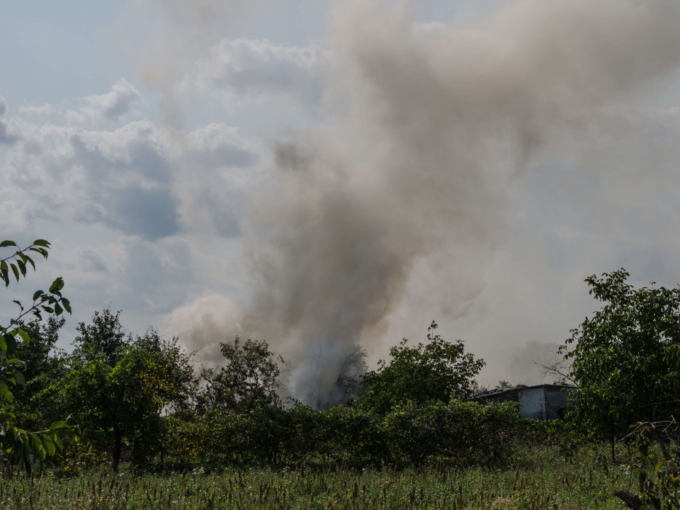 Pożar stodoły wypełnionej drewnem pod Sulechowem. Ogień zagraża pobliskim budynkom