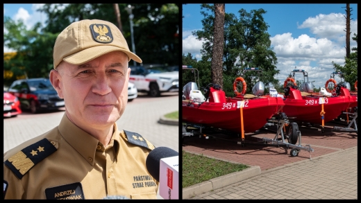 Komendant Główny PSP w Zielonej Górze. Dziękował strażakom, przekazał promesy i łodzie (ZDJĘCIA)