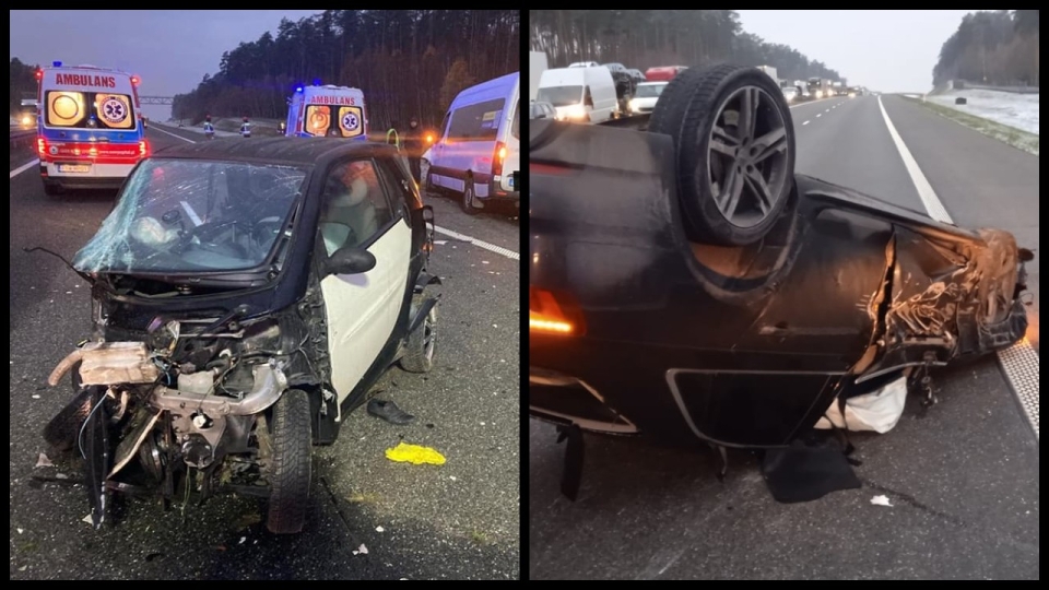 Poważny poranny wypadek na autostradzie A2. W akcji śmigłowiec LPR!