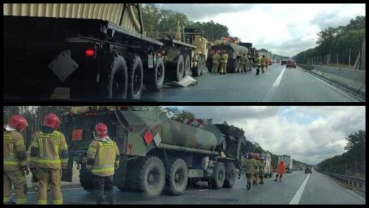 Wypadek z udziałem pojazdów US Army na S3 pod Zieloną Górą. Droga jest zablokowana!
