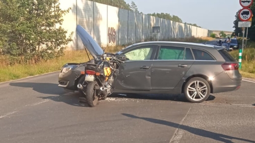 Wypadek w Zielonej Górze. Ranny motocyklista