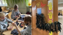 Wojna na Ukrainie. Uczniowie z Zielonej Góry robią siatki maskujące (ZDJĘCIA)