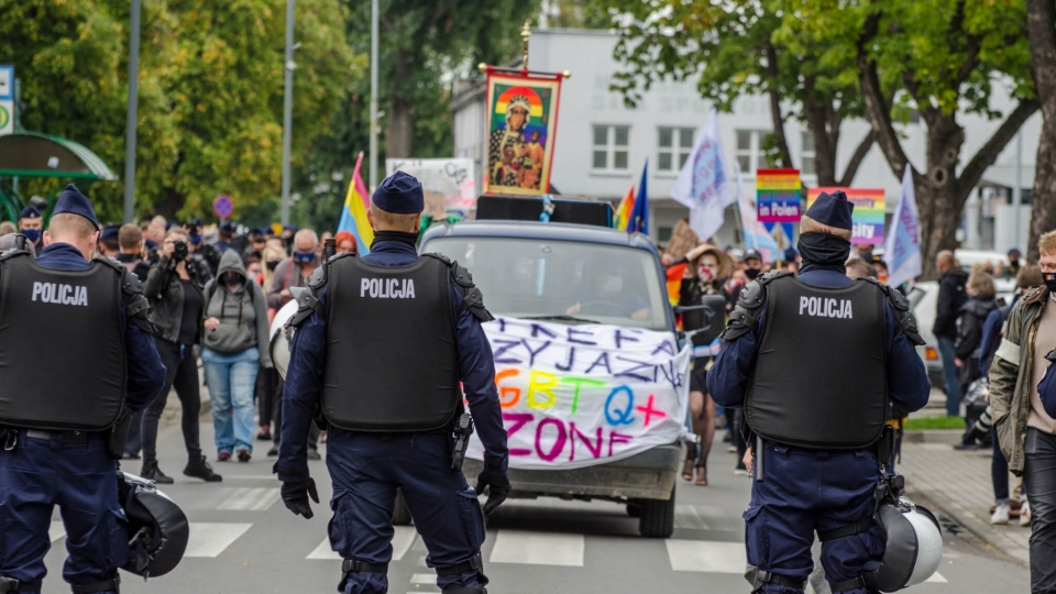 Mnóstwo policjantów zabezpieczało polsko-niemiecki marsz równości
