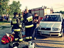 Wypadek w Trzebiechowie. Motocyklista zderzył się z samochodem osobowym. W akcji śmigłowiec LPR (ZDJĘCIA)