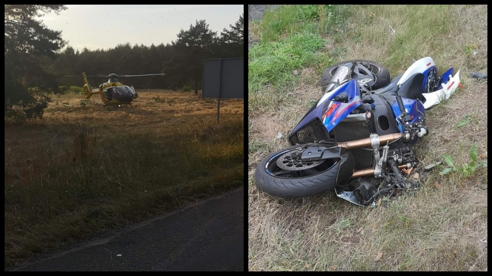Śmiertelny wypadek z udziałem motocyklisty na DK22. W akcji śmigłowiec LPR!