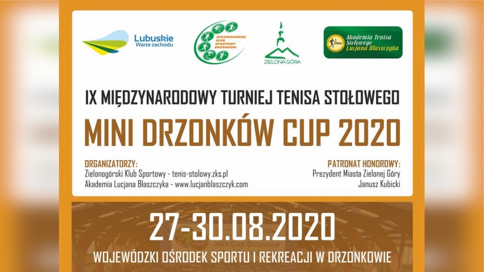 Mini Drzonków Cup 2020: Międzynarodowy Turniej Tenisa Stołowego w Zielonej Górze