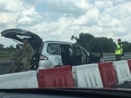 Zdarzenie z udziałem amerykańskich żołnierzy na S3 koło Zielonej Góry. Pojazd uderzył w barierki
