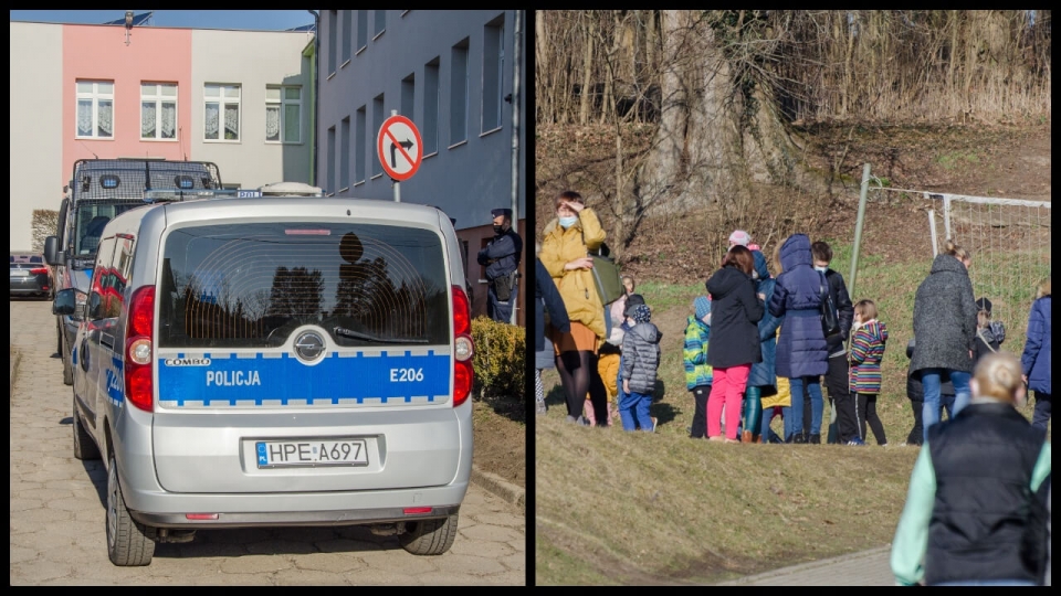 Ewakuacja szkoły w Świdnicy koło Zielonej Góry