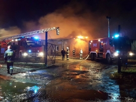 Pożar stolarni w Przytocznej