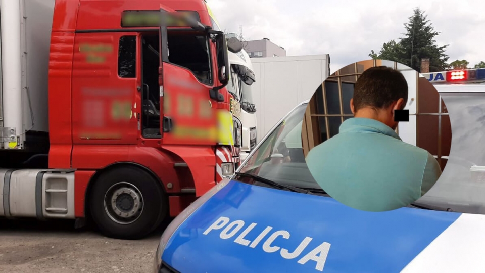 Pijany Ukrainiec jechał ciężarówką po A2. "Pił alkohol, który ukradł z naczepy"