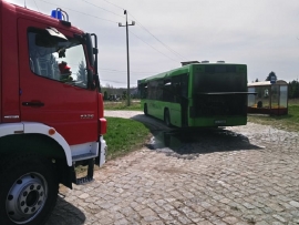 Pożar autobusu PKS w podzielonogórskiej Świdnicy (ZDJĘCIA)