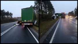 Zderzenie dwóch ciężarówek na DK27 pod Zieloną Górą (ZDJĘCIA)