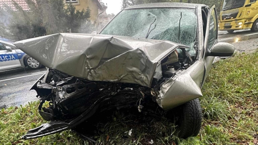 Auto roztrzaskało się o drzewo. Trwa akcja służb