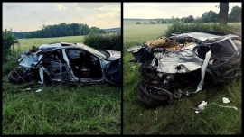Potworny wypadek pod Cybinką! 25-letni kierowca BMW zginął na miejscu. Ciężko ranna została 15-latka!