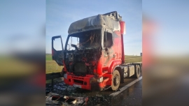 Pożar ciężarówki na trasie S3 koło Sulechowa