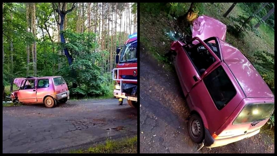 Wypadek pod Sulechowem. Auto uderzyło w drzewo