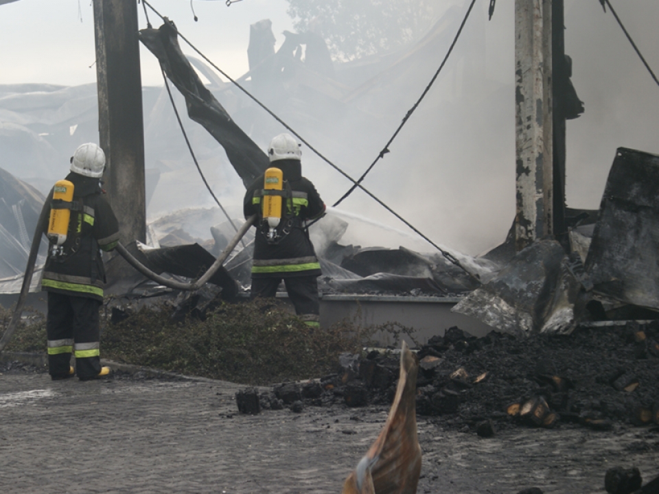 Ogromny pożar pieczarkarni w Lipinkach (ZDJĘCIA i FILM)