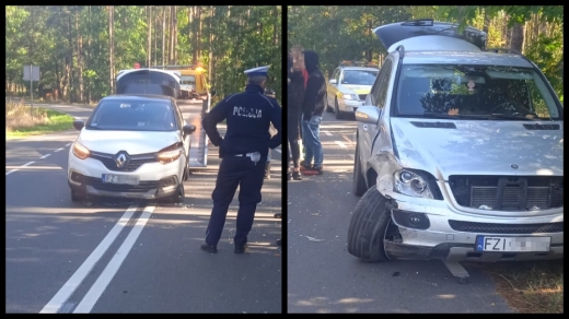 Zderzenie koło Zielonej Góry. Uszkodzone dwie osobówki