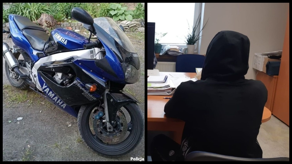 Zielona Góra: Złodziej ukradł motocykl i chował go u kolegi