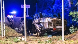Wypadek na krajowej "27" pod Nowogrodem Bobrzańskim. Kierowca był pijany i po narkotykach (ZDJĘCIA, FILM)