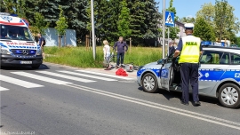 Potrącenie rowerzysty na Kożuchowskiej w Zielonej Górze. Ranny trafił do szpitala (ZDJĘCIA)