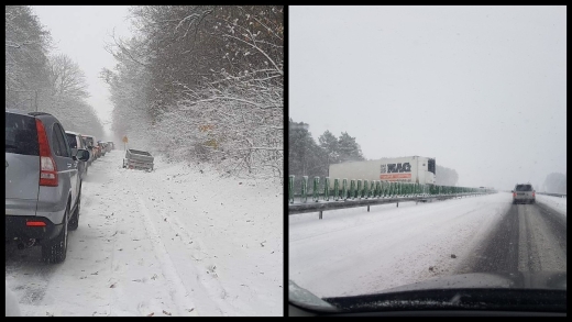 Paraliż na drogach w północnym regionie województwa! Zima znów zaskoczyła kierowców?