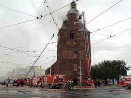 Pożar gorzowskiej katedry (ZDJĘCIA i FILM)