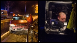 Pijany kierowca uderzył w barierki na DK27 w Świdnicy