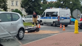 Wypadek w Zielonej Górze. Ranny motocyklista trafił do szpitala