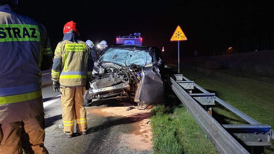 Nocny wypadek na autostradzie A2. Jedna osoba została poszkodowana!