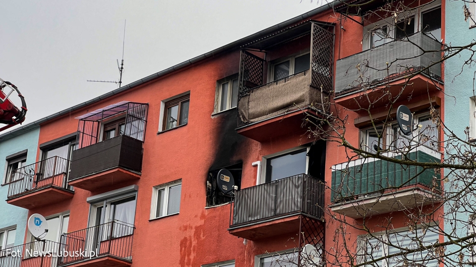 Pożar mieszkania w Sulechowie. Płomienie wychodziły na zewnątrz! 