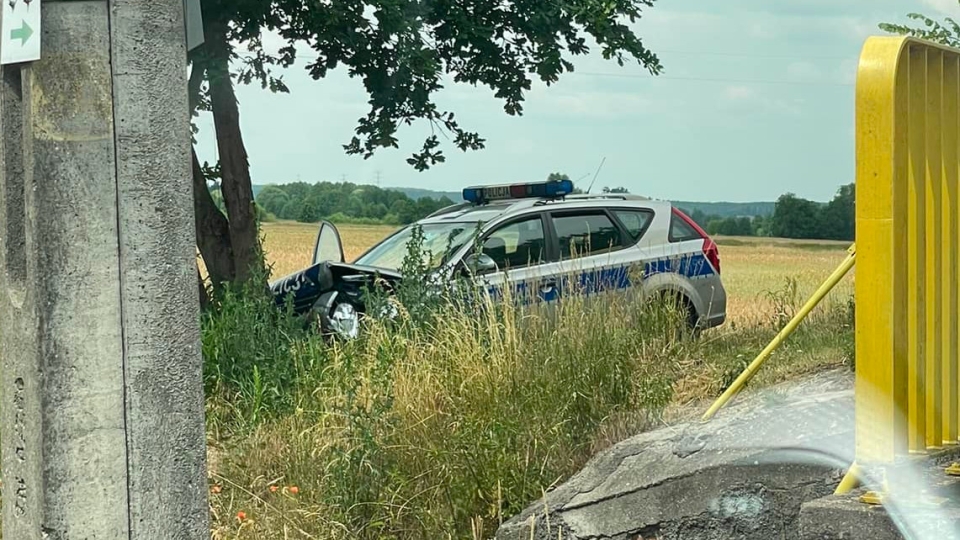Policyjny radiowóz czołowo uderzył w drzewo koło Gorzowa