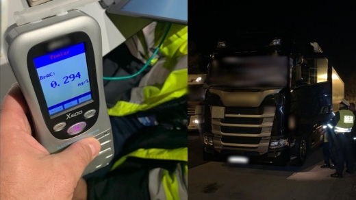 Pijany kierowca ciężarówki zatrzymany na autostradzie A2. Jechał do Rosji