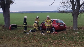 Wypadek na krajowej "32" koło Łagowa. Jedna osoba poszkodowana (ZDJĘCIA)
