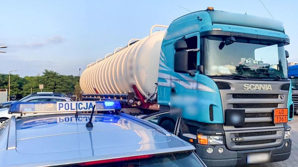 Pijany kierowca ciężarówki pod Krosnem Odrzańskim. "Nie mógł utrzymać równowagi"