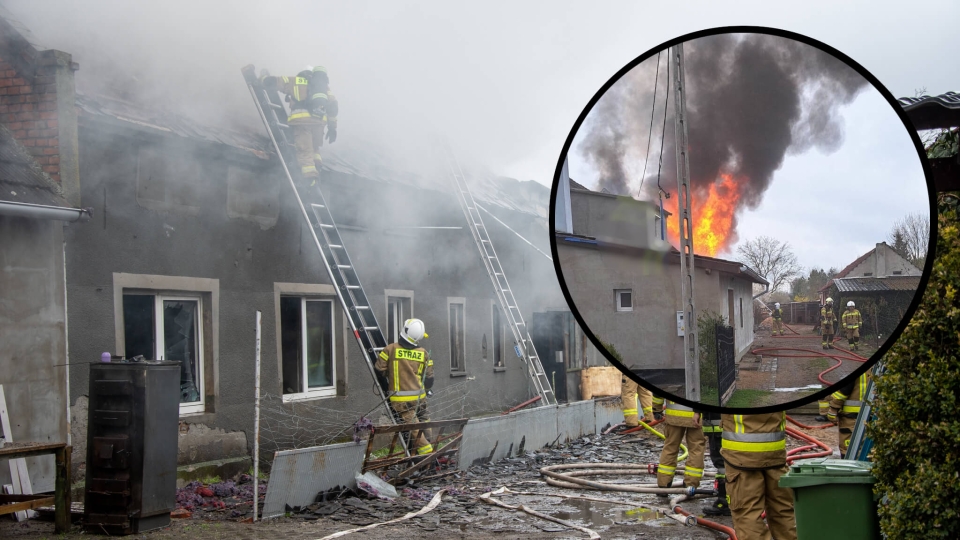 Pożar w Piaskach pod Zieloną Górą. Spłonął dom. "Tragicznie rozpoczęte święta" (ZDJĘCIA)
