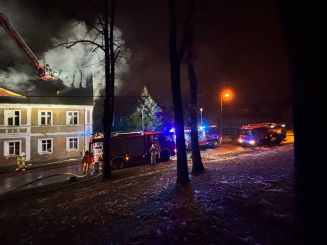 Pożar Żary - Pożar pustostanu Żary