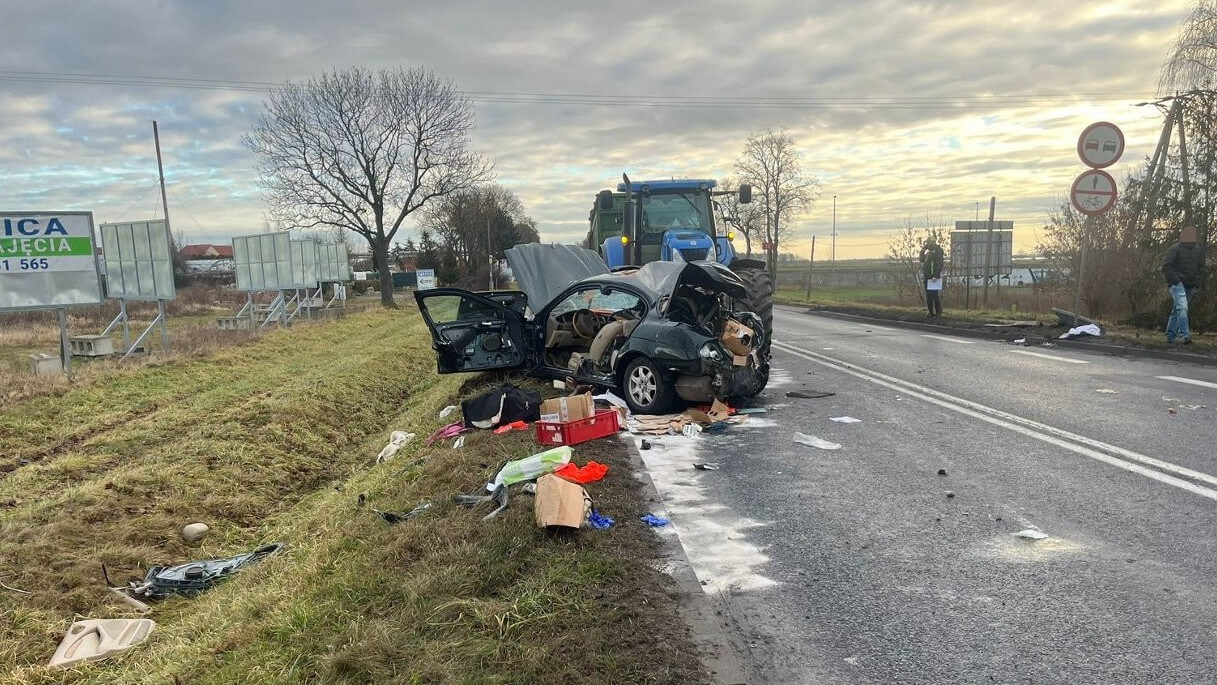 Śmiertelny wypadek Wschowa - Wypadek na DK12