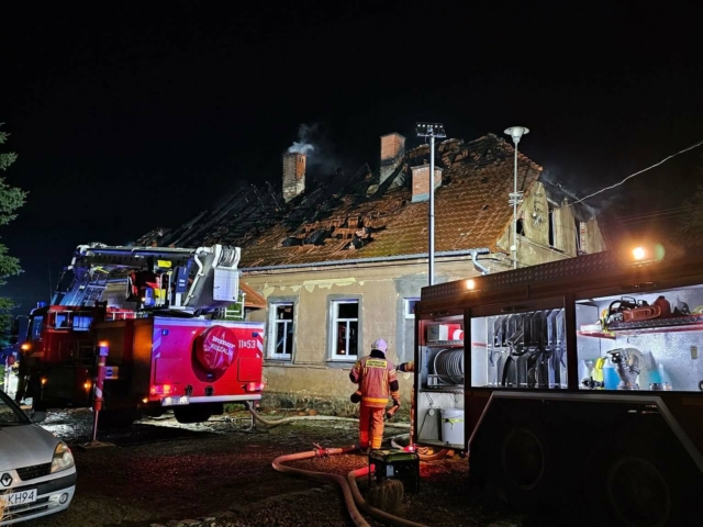 Pożar plebanii Gądków Wielki - Pożar Gądków Wielki