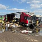 Pożar Nowa Sól - Pożar ciężarówek Nowa Sól