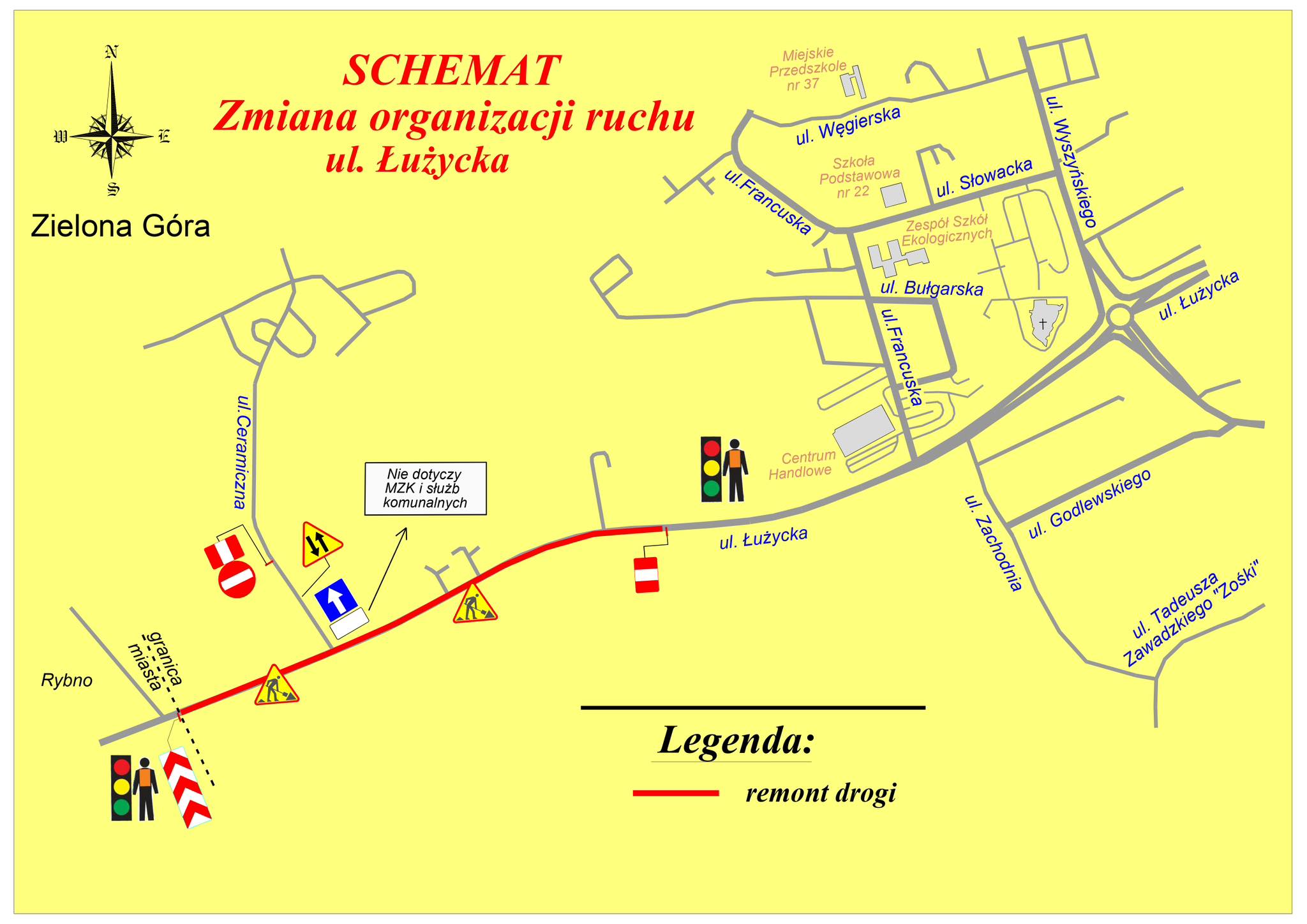 Utrudnienia drogowe Zielona Góra - Remont Zielona Góra