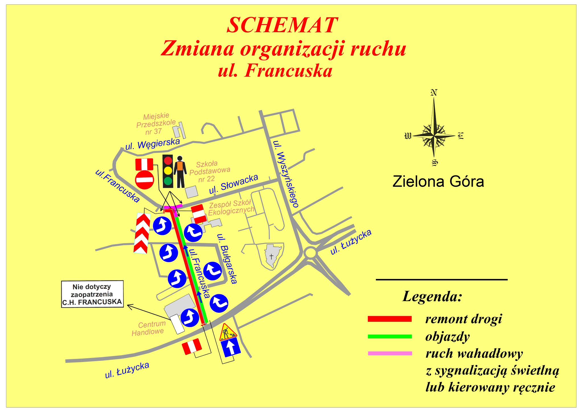 Utrudnienia Zielona Góra - Remont Zielona Góra