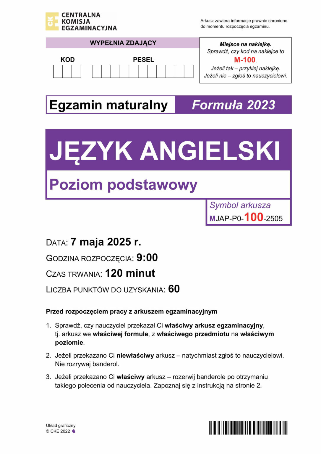 Angielski matura 2025 - Arkusz maturalny angielski 2025