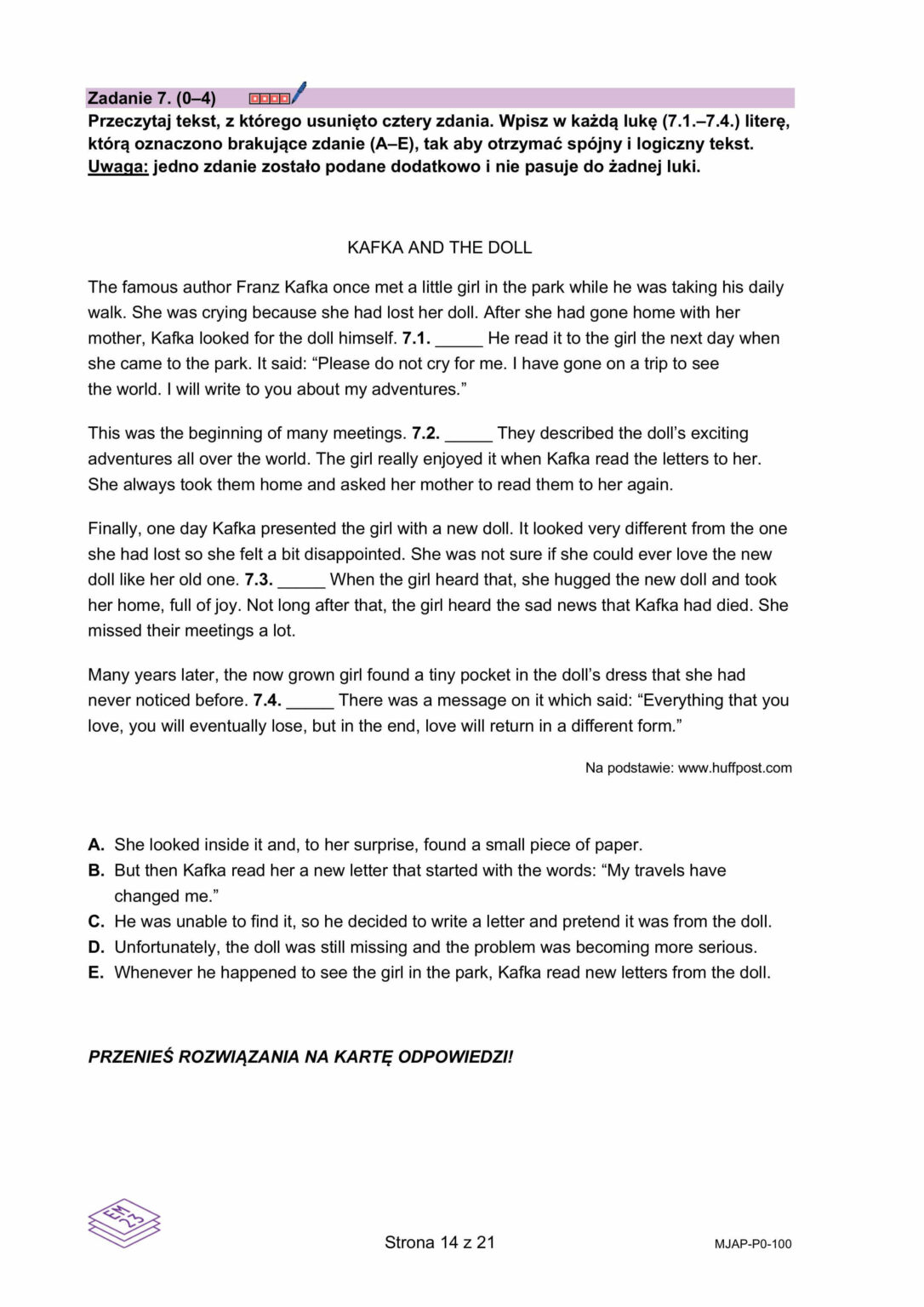 Angielski matura 2025 - Arkusz maturalny angielski 2025