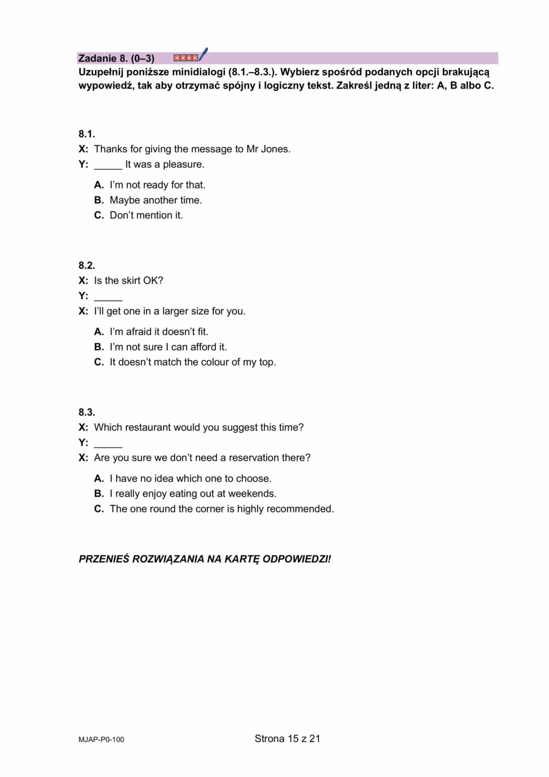 Angielski matura 2025 - Arkusz maturalny angielski 2025