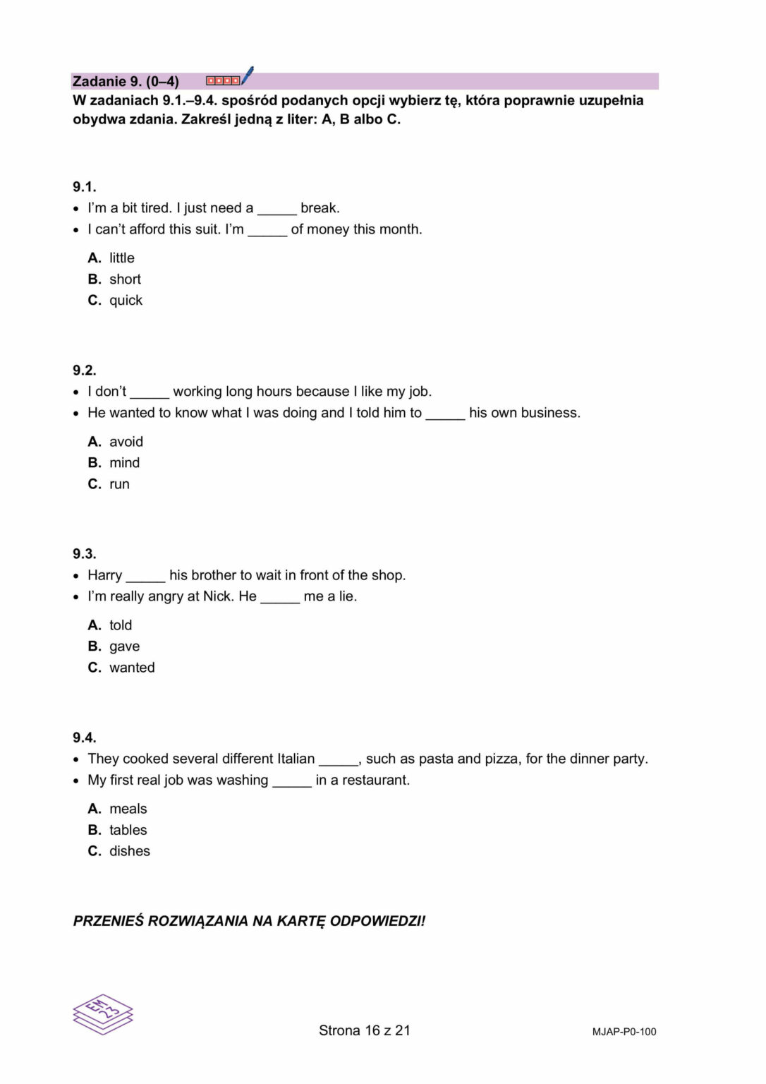 Angielski matura 2025 - Arkusz maturalny angielski 2025