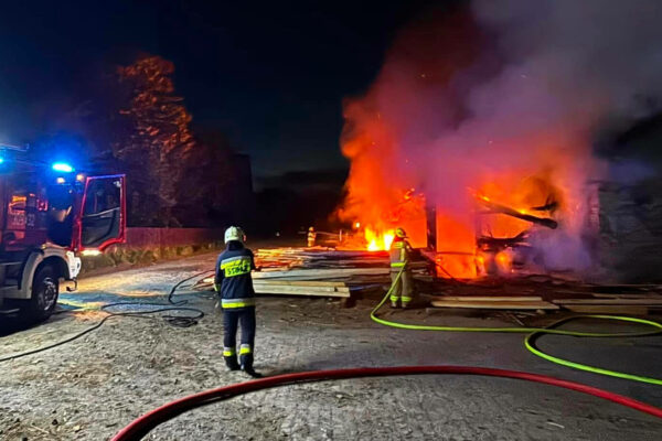 Pożar tartaku Kłodawa - Pożar Gorzów Wielkopolski
