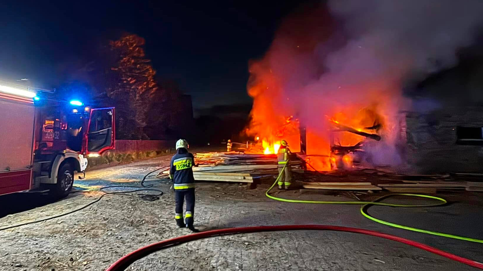 Pożar tartaku Kłodawa - Pożar Gorzów Wielkopolski